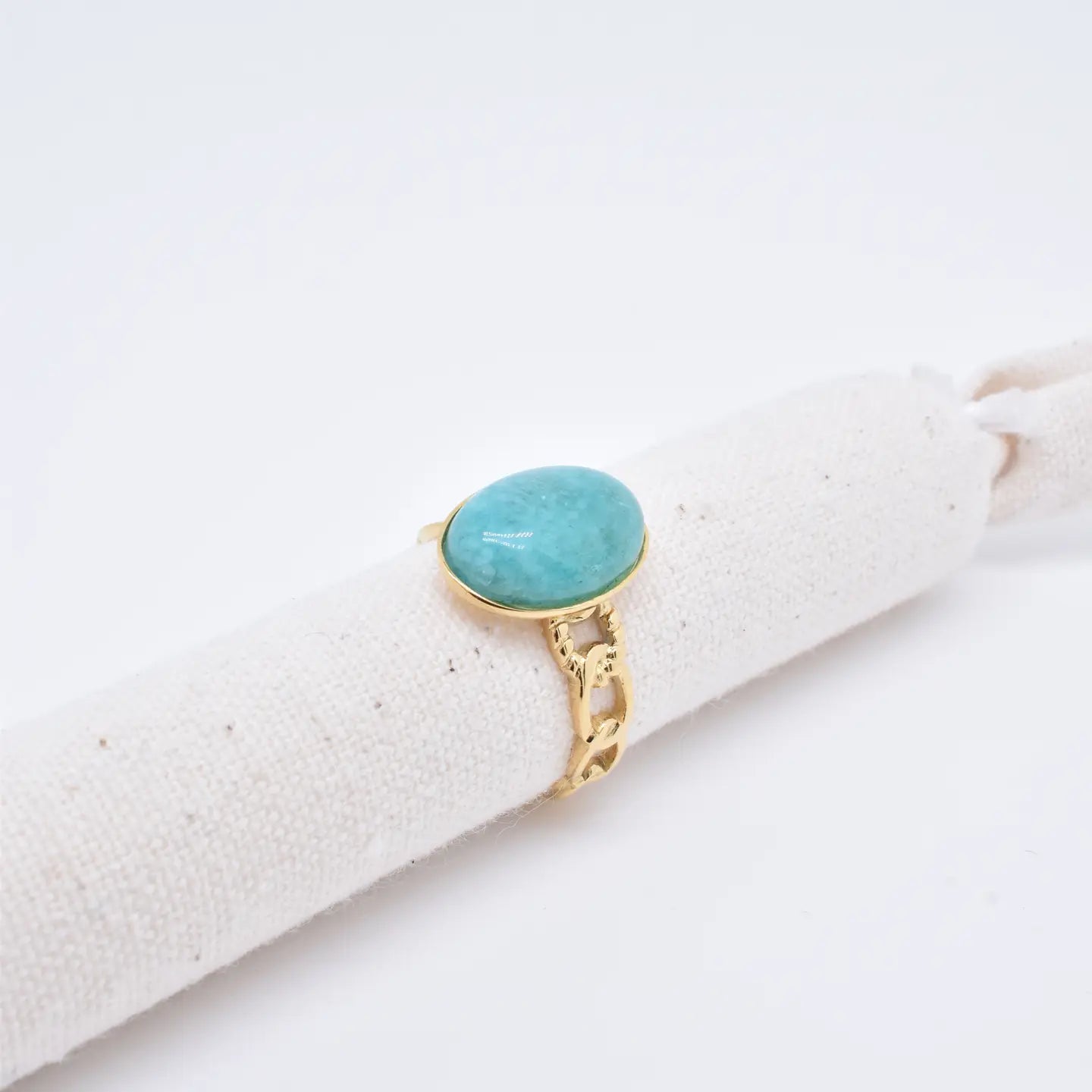 BAGUE INOX ET AMAZONITE 2