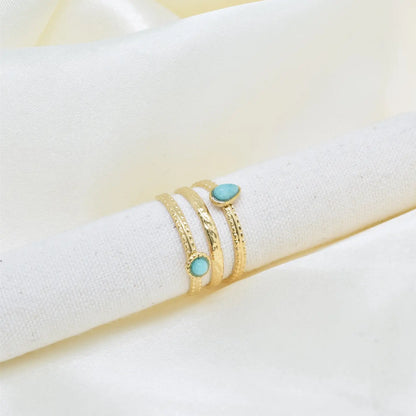 BAGUE INOX ET AMAZONITE 6