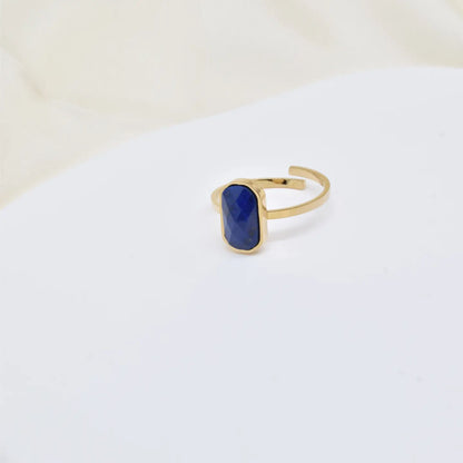 BAGUE INOX ET LAPIS LAZULI 2