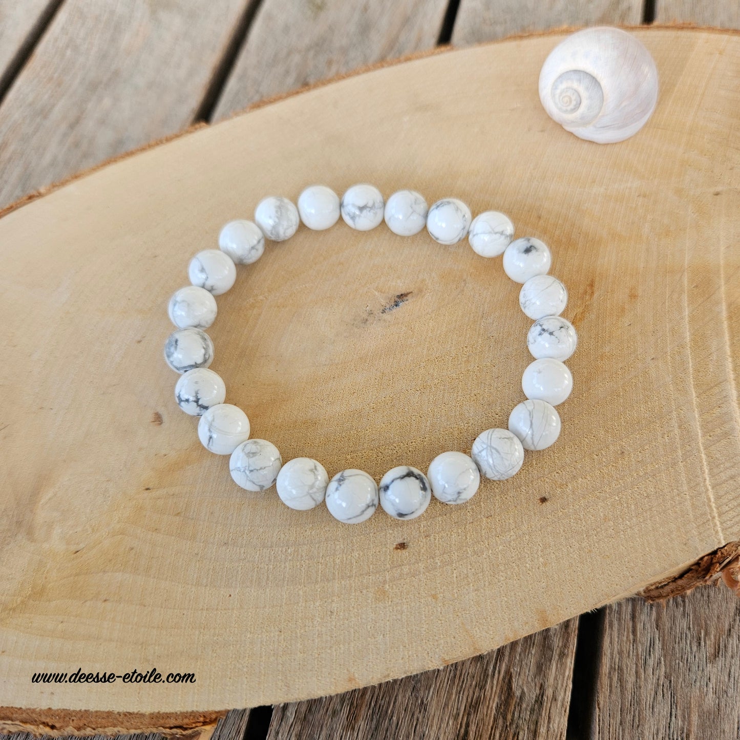 BRACELET - HOWLITE BLANCHE