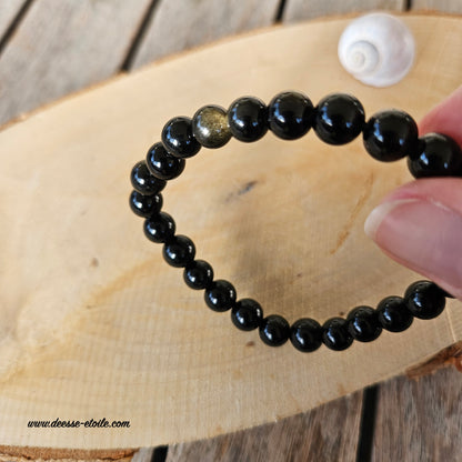 BRACELET - OBSIDIENNE DOREE