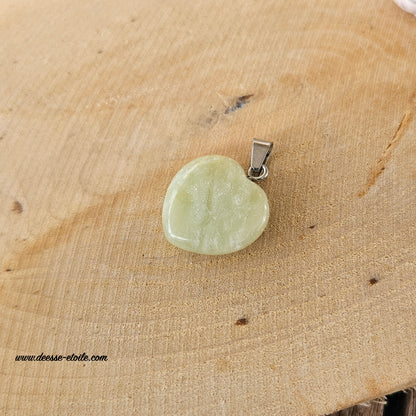 PENDENTIF COEUR - JADE DE CHINE AVEC CORDON