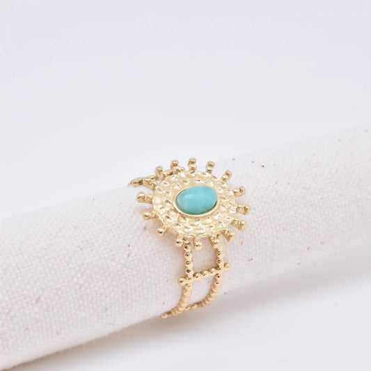 BAGUE INOX ET AMAZONITE 3