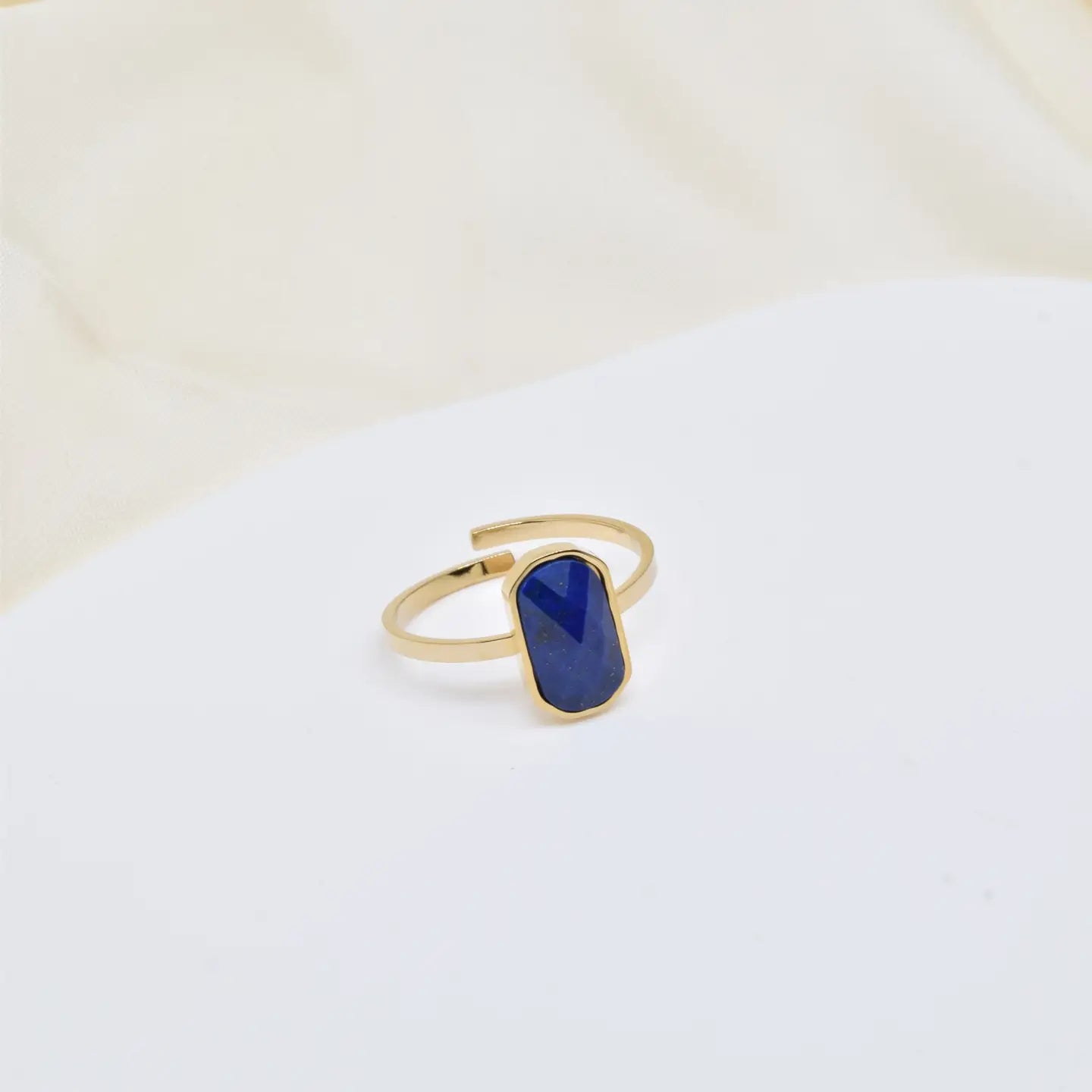 BAGUE INOX ET LAPIS LAZULI 2